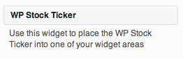 stock ticker widget for WordPress