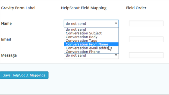 configure field mapping