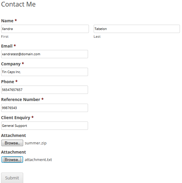 contact form test