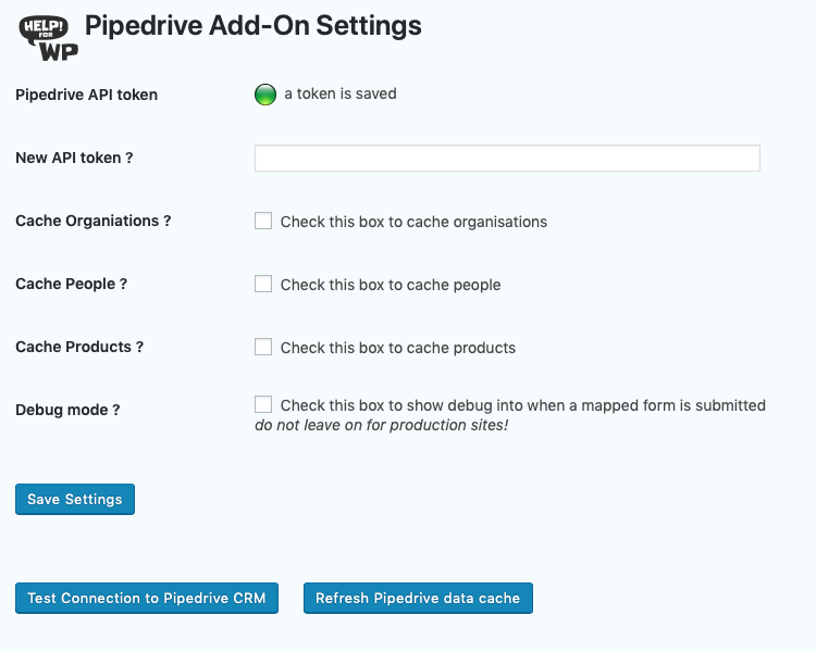 Pipedrive caching options