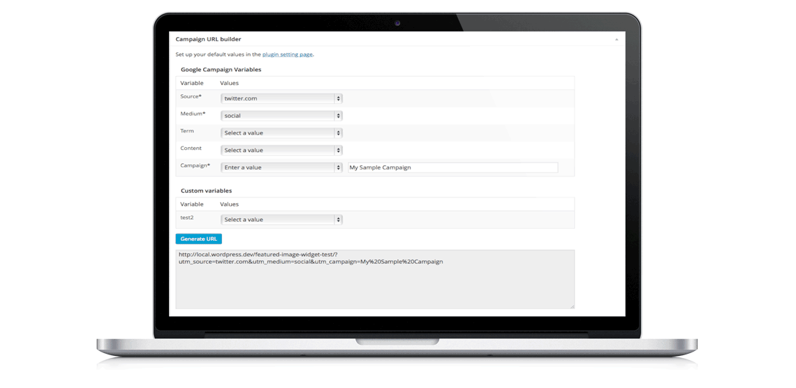 create campaign tracking URLs from every page or post